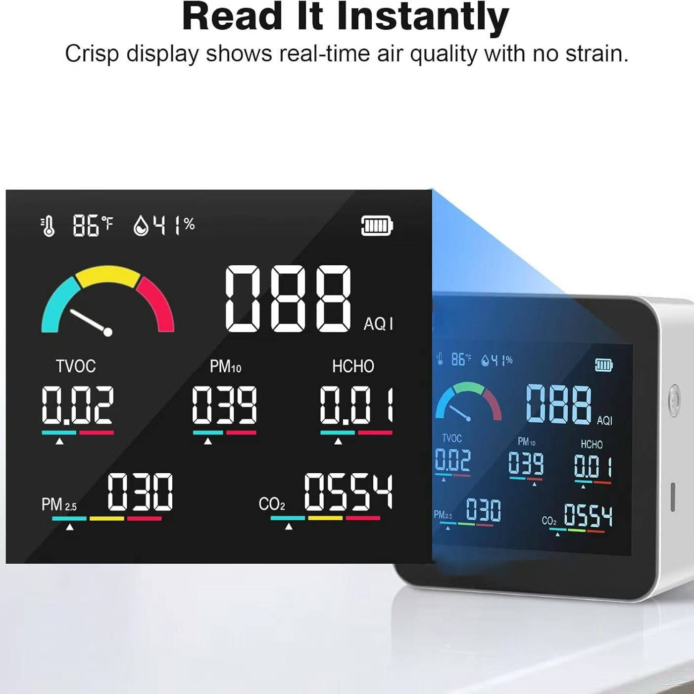 2025 New Carbon Dioxide Multifunctional Detector Pm2.5.Pm10 Formaldehyde Tvoc