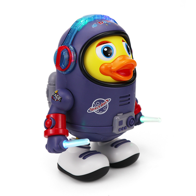 Shake Tone with Electric Dancing Space Duck Music Light Little Cute Duck Baby Boy Children's Toy Internet Celebratory Cross-Border