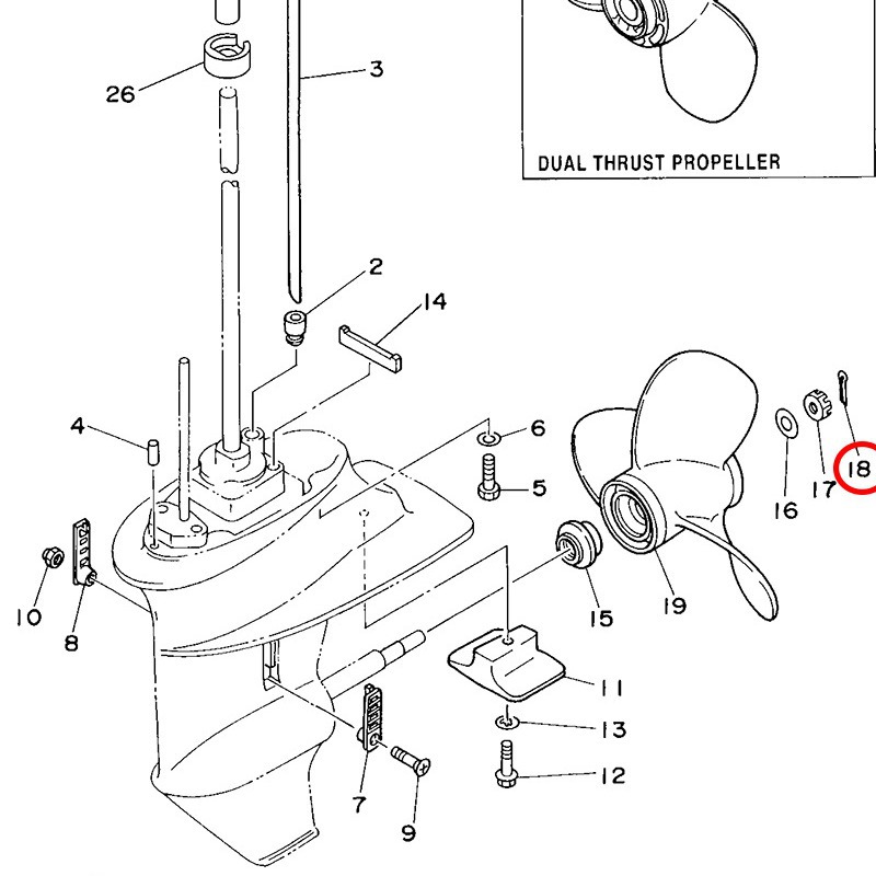18) Zhai Mo DEMONS подвесной лодочный крепеж резиновая лодка штурмовая лодка открывающий штифт 91490-30020