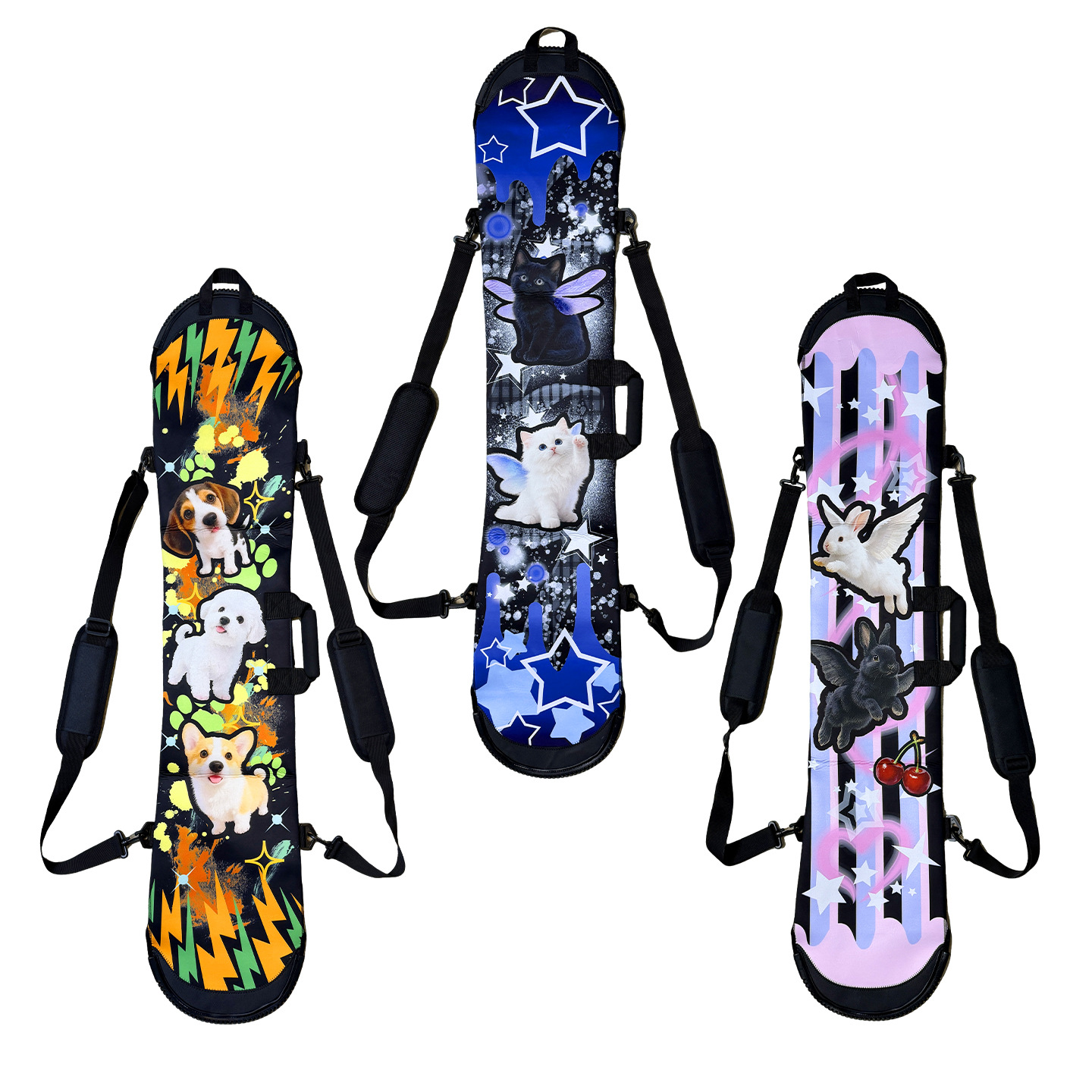 Сумка для лыж Bear Fun Wild, защитный чехол для одной доски, двойной плечевой рюкзак, водонепроницаемый и износостойкий для кошек, собак и кроликов