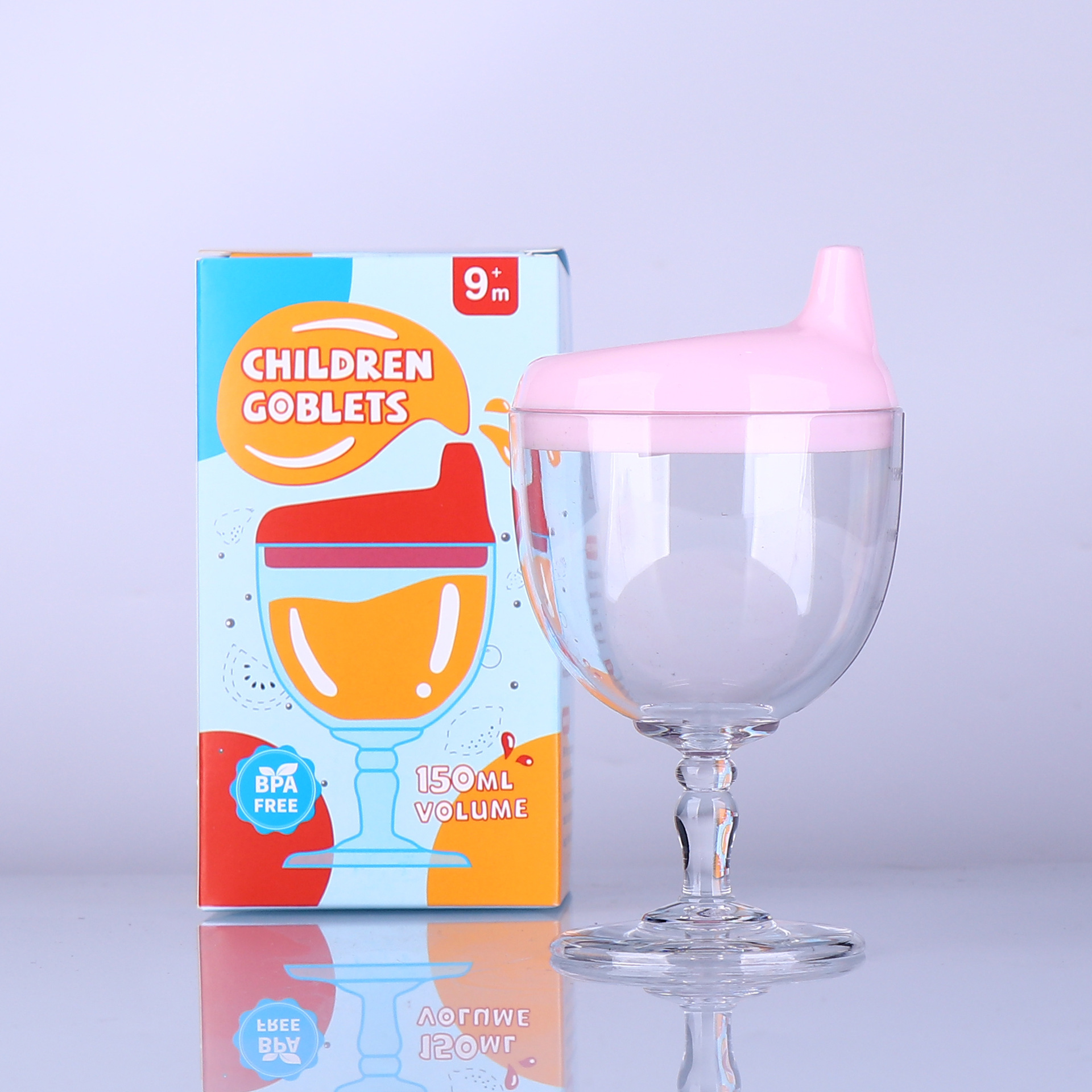 Factory baby plastic goblet children's wine cup juice cup milk water cup learning to drink duckbill cup anti-wine cup milk