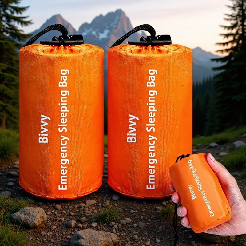 Лучший продаваемый аварийный спальный мешок Pe оранжевого и зеленого камуфляжа