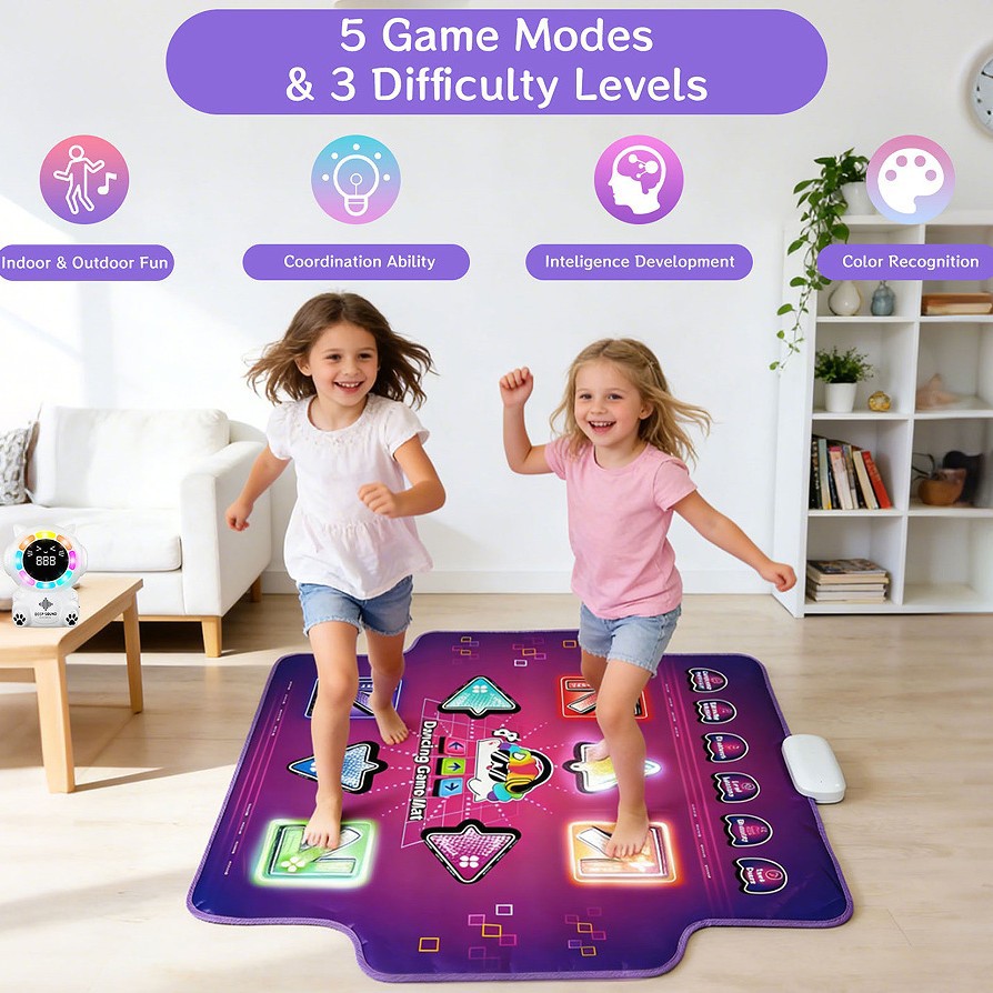 Yiqu New Product Music Light Bluetooth Dance Mat Detachable Speaker Game Mat Multifunctional Children's Toy Wholesale