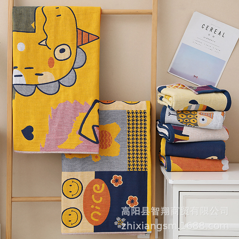 Zhiyang Towel Four-layer Gauze Kakaron Series Bath Towel Soft Absorbent Quick-drying Tube-top Bath Towel Factory Price Wholesale