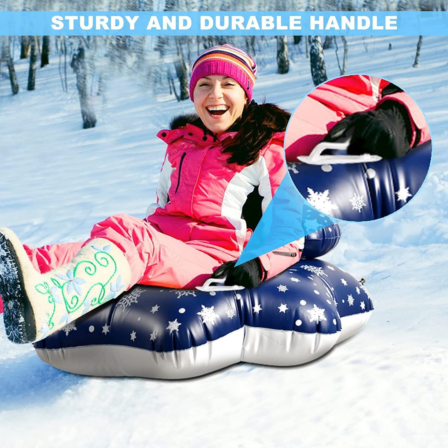 In stock PVC inflatable snow ski ring adult inflatable snowboard supplies ski car multiple snow rings