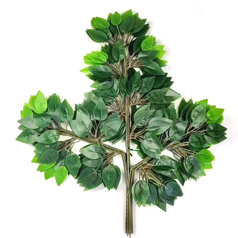 Искусственная ветка баньяна листья пластик зеленое растение искусственная ветка для садового декора
