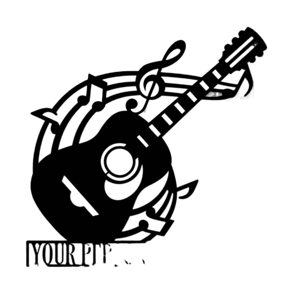 Personalized Guitar Name Metal Sign, Music Room Wall Decor Gift