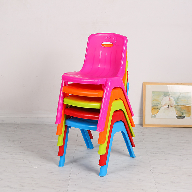 Children's Chair Thickened Household Children's Dining Chair Baby Small Bench Kindergarten Back Chair Non-Slip Plastic Yuan San