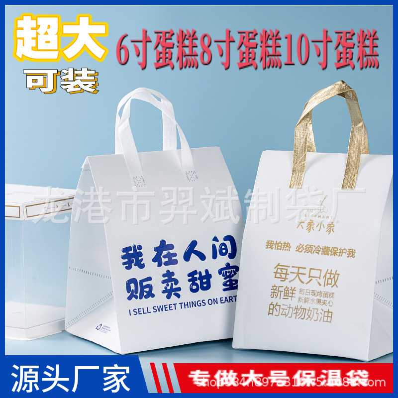 Disposable cake insulation bag portable takeaway special lunch box aluminum foil bento oversized commercial refrigerator bag wholesale