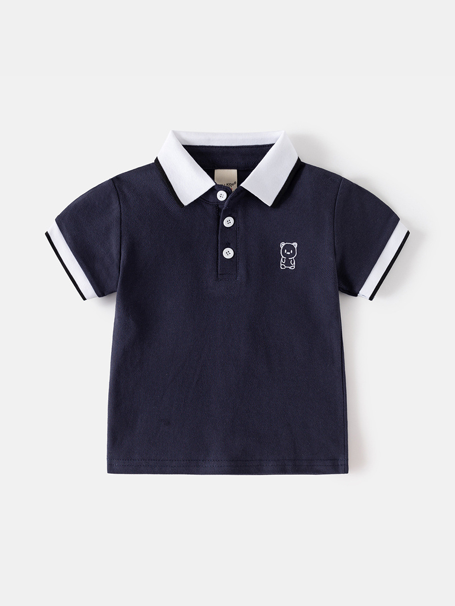Children's short sleeve T-shirt 2025 new boys polo shirt baby half sleeve embroidered top tide Korean children's clothing wholesale