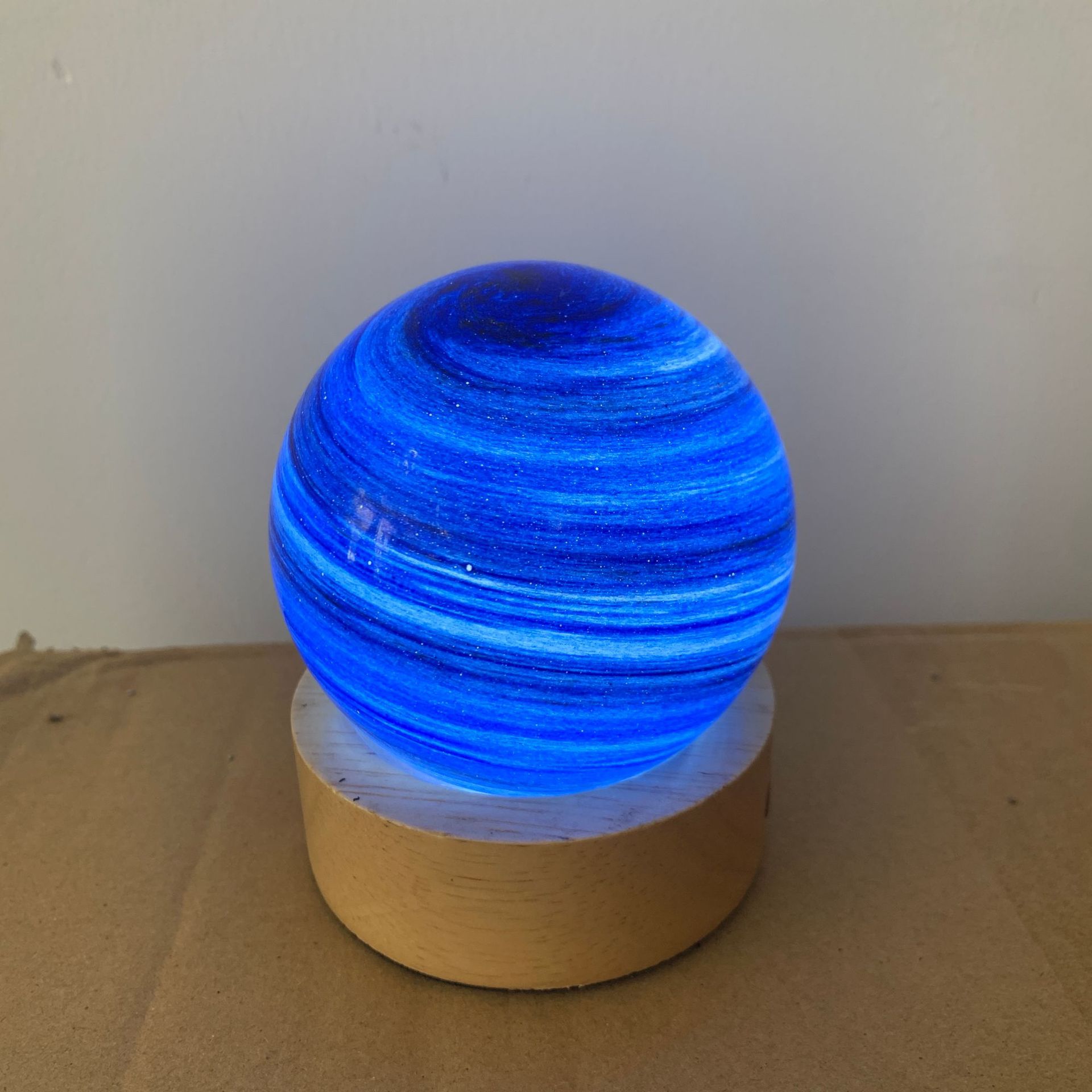 Customized Sapphire Blue Black Wandering Earth Glass Accessories Hand-Blown Glass Lighting Accessories Source Factory