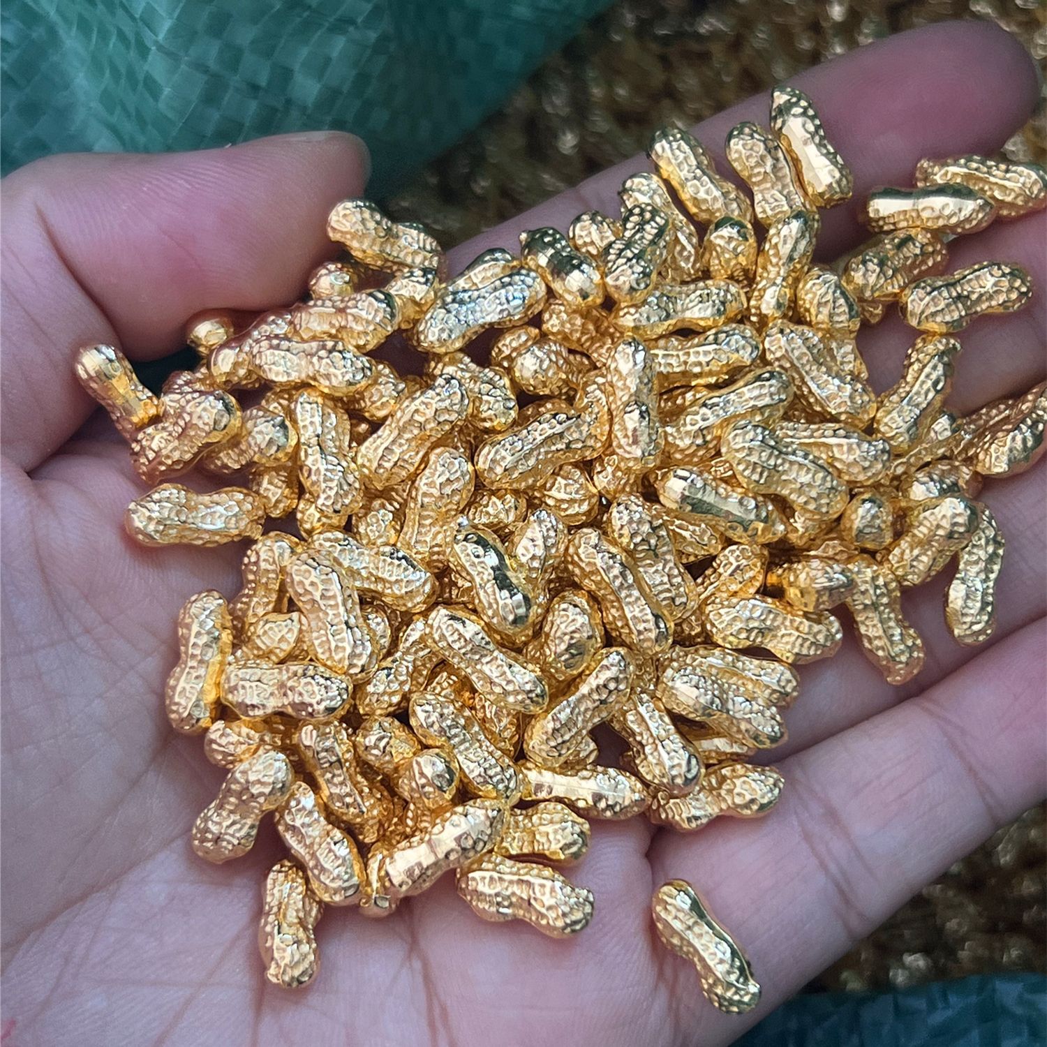 Premium Mini Solid Peanuts Fortune Attracting Peanuts Decorative Ornaments Cornucopia Decorative Items Sand Gold Solid Peanuts