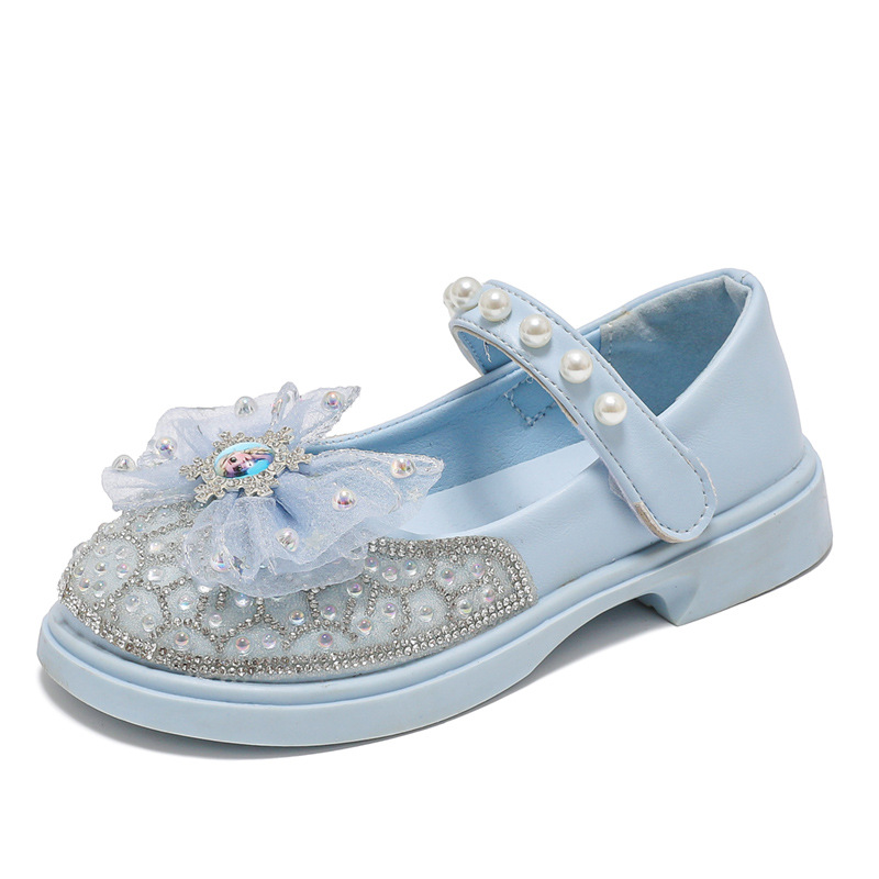 Children's Shoes Girls Princess Shoes Spring & Fall 2025 New Fashion Soft Bottom Little Girl Leather Shoes Rhinestone Baby Crystal Shoes