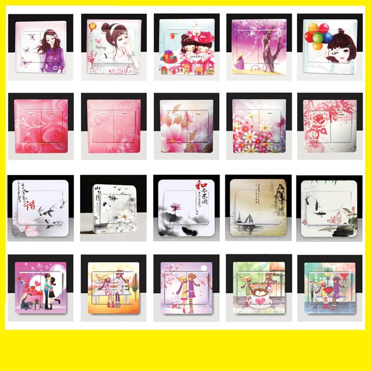 Cartoon Nordic Literary Illustration Animal DIY Switch Cat Wedding Switch Sticker Refurbished Decorative Sticker Insert Sticker