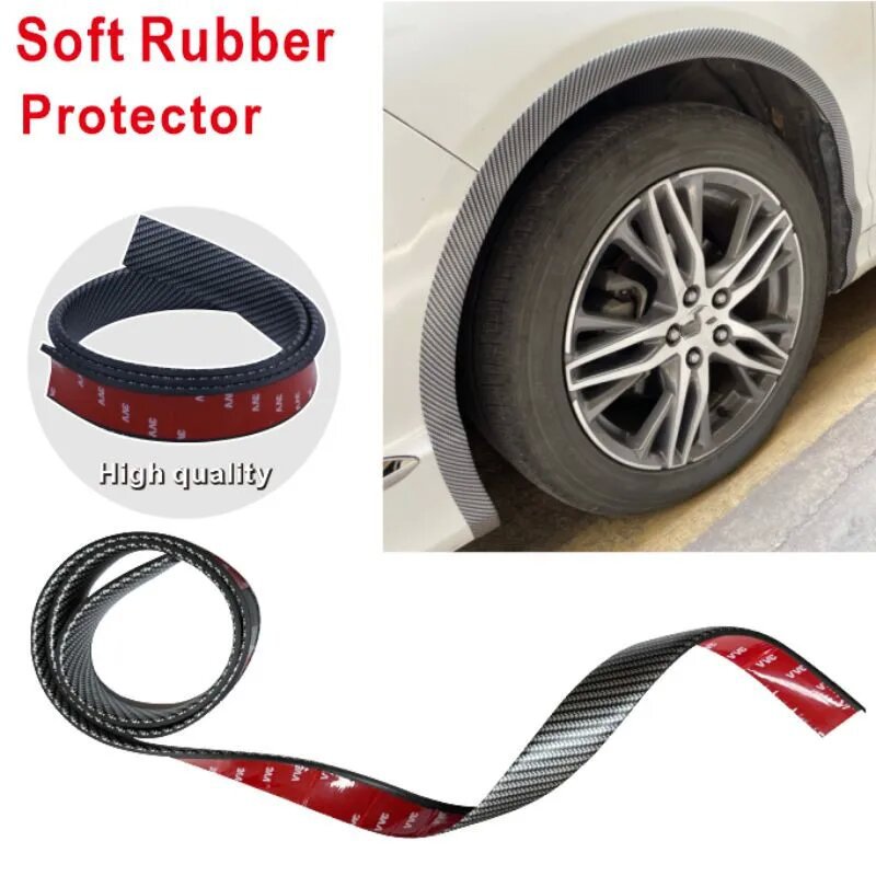 Car modification universal wide body wheel eyebrow carbon fiber anti-scratch sticker decorative rubber wheel eyebrow anti-scratch strip car anti-collision strip