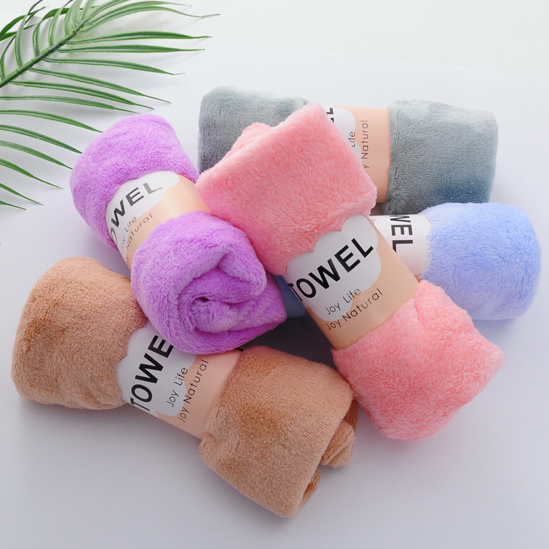 Yiwu Warehouse In-Stock Bath Center Towels, Warp-Knitted Coral Fleece Towels, Absorbent Towels, Wholesale Towels