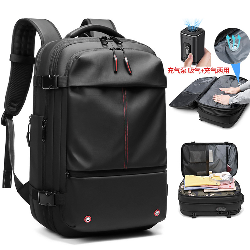 Vacuum Compression Backpack Men's Large-Capacity Water-Repellent Business Travel Bag Multi-Functional Expandable Computer Bag