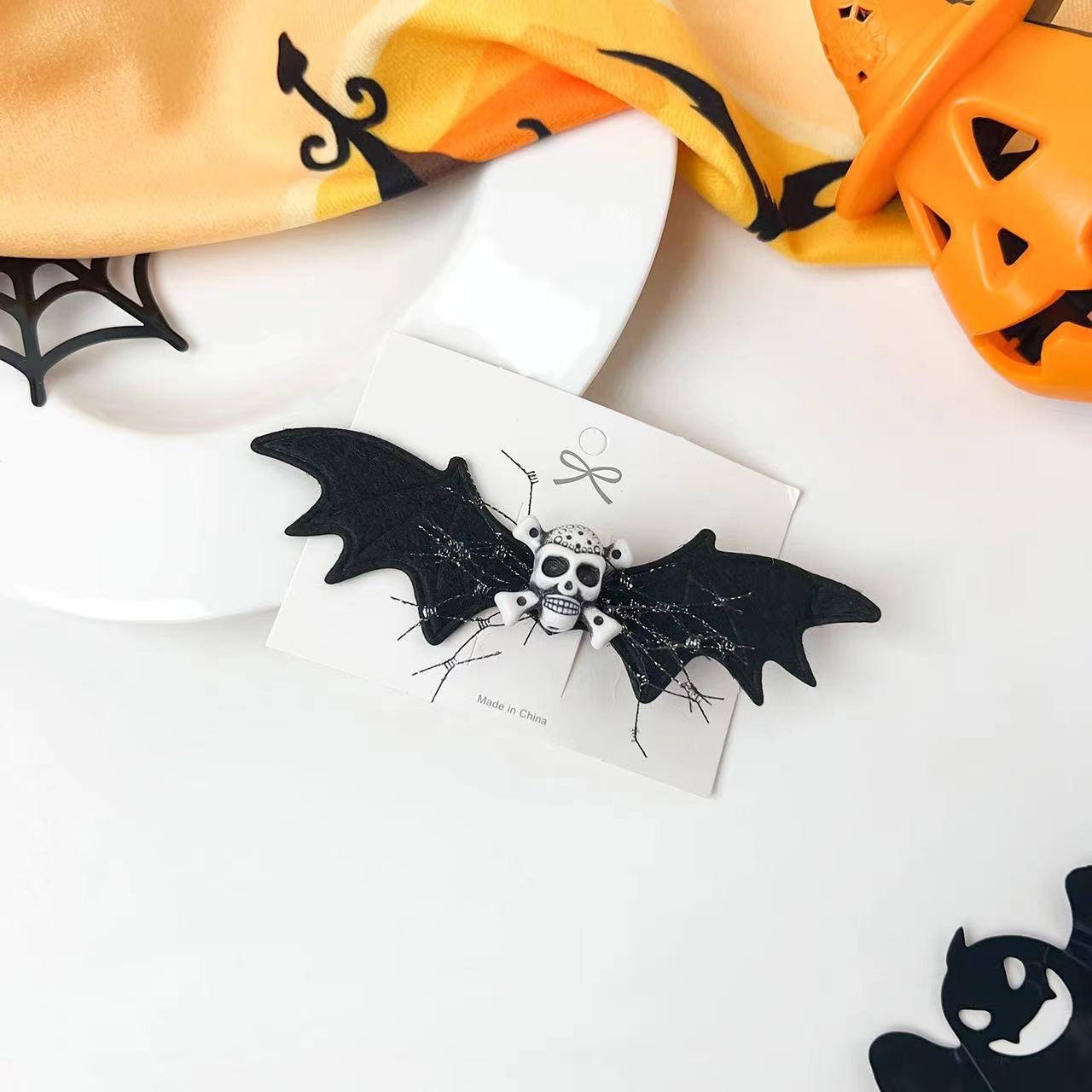 Halloween Hair Accessories Pumpkin Hairpin Female Bat Spider Skull Headdress Witch Hairpin Dress up Company School Event