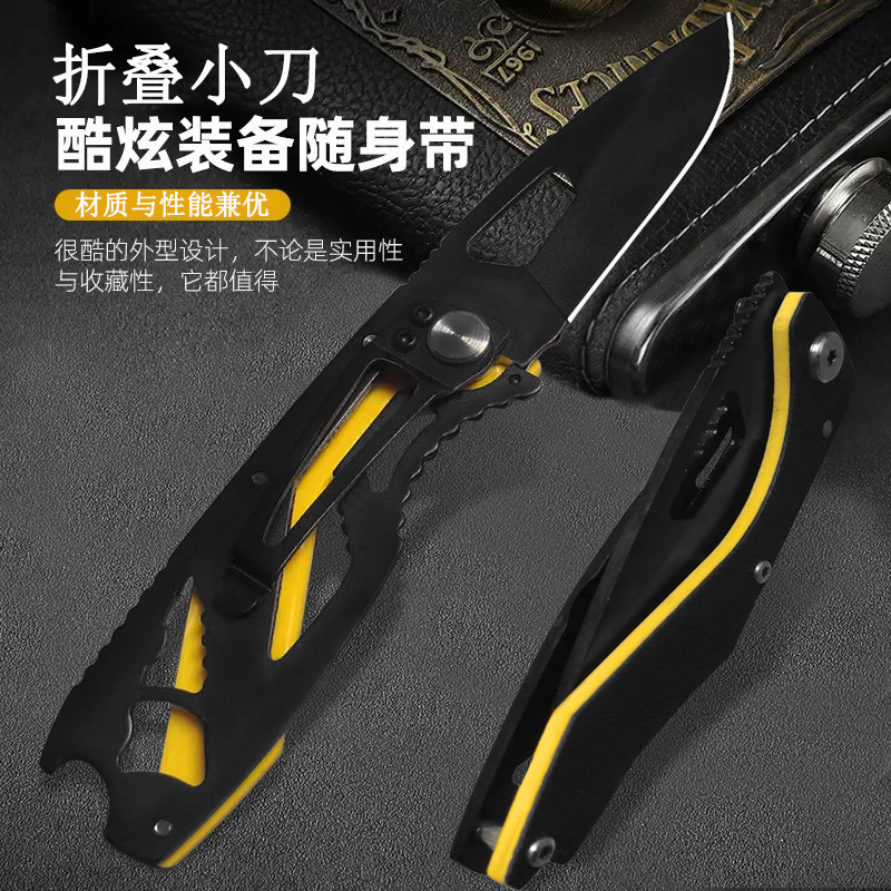 Cross-Border High Hardness Outdoor Survival Self-Defense Folding Knife G10 Handle Outdoor Multi-Functional Portable Folding Knife