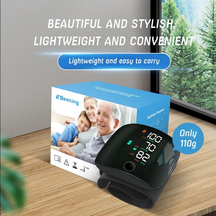 Chinese and English wrist electronic sphygmomanometer medical grade charging voice prompt automatic intelligent touch screen blood pressure meter