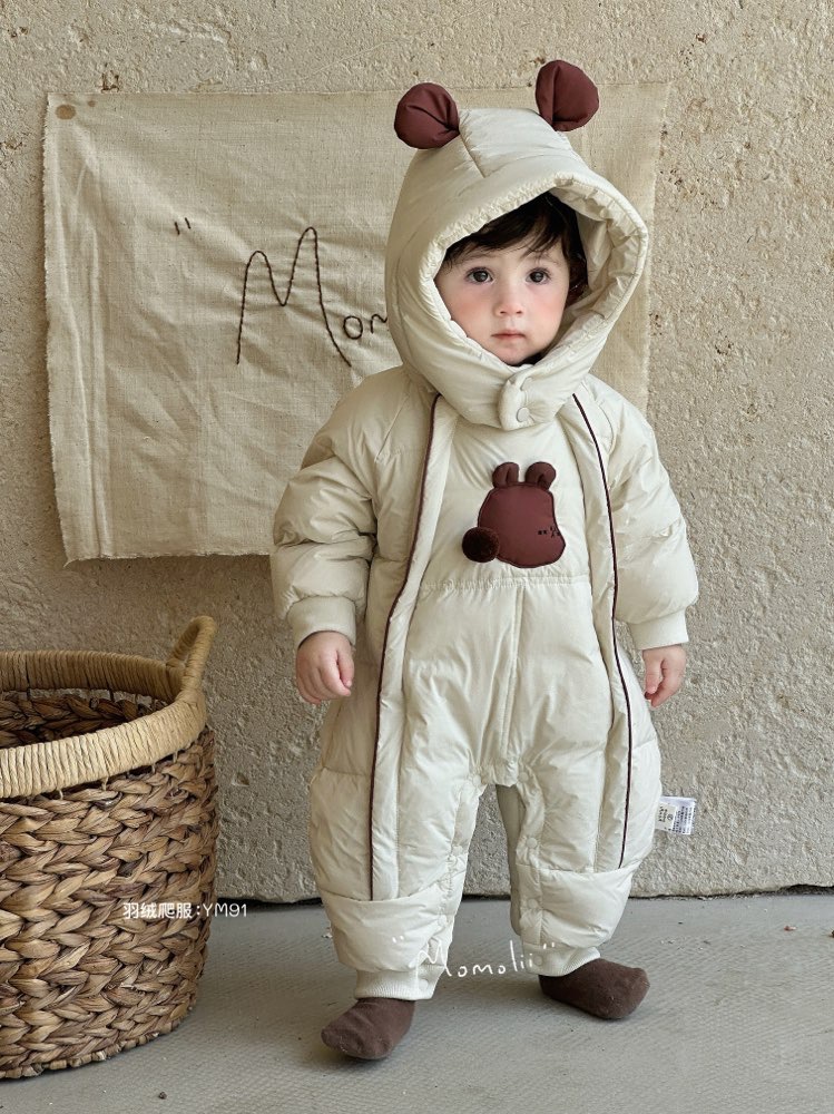茉茉哩婴儿冬装羽绒服男女宝宝羽绒连体衣保暖新生可爱外出服冬天