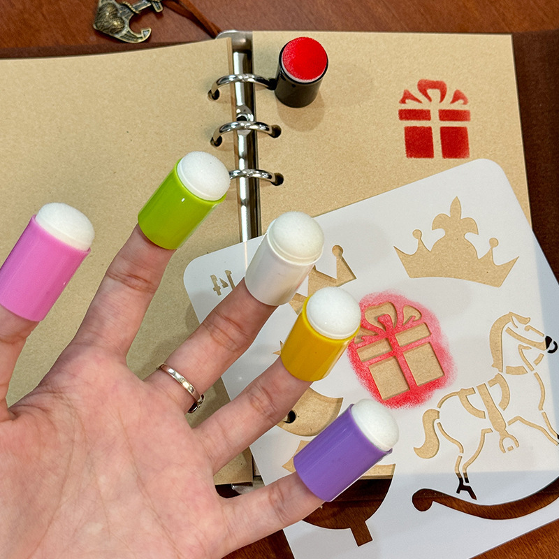 Sponge Finger Coat Daubing Coloring Face Face Painting Tool Children's DIY Handmade Painting Pressing Hand Account Stamp