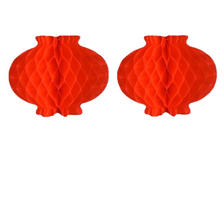 Plastic Paper Lanterns Festive Honeycomb Big Red Small Lanterns Hanging Decoration Opening Shopping Mall Arranging New Year Spring Festival Small Paper Lanterns