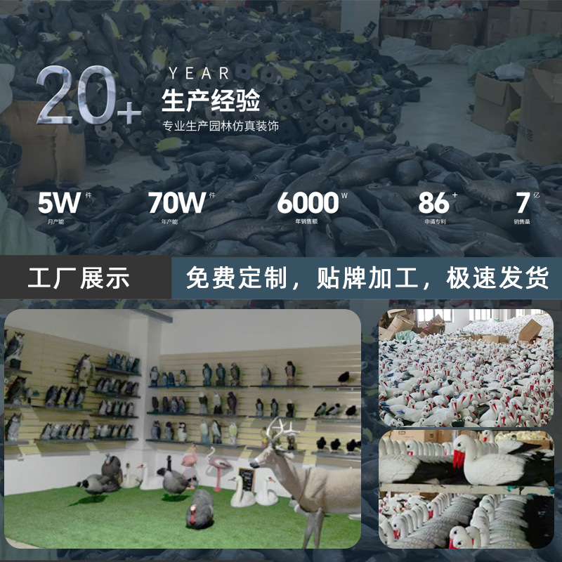 Spot Amazon Artificial Plastic Crow Garden Animal Decorations Halloween with Foot Stakes Courtyard Garden Ornaments