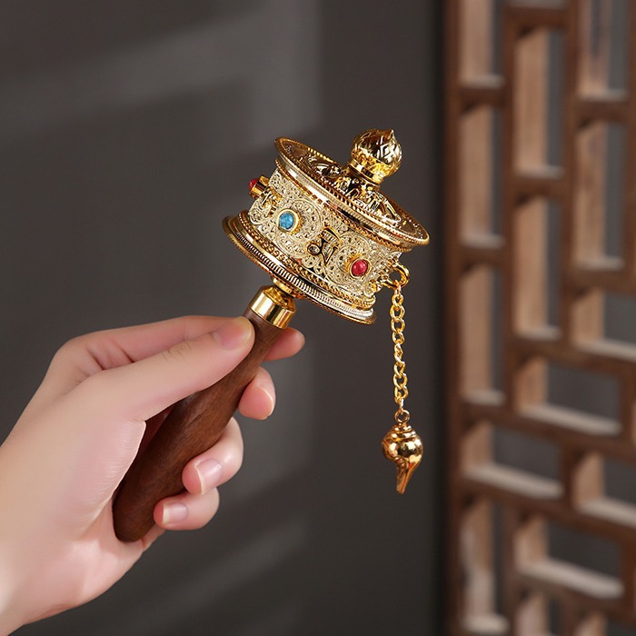 Ручной сутра-колесо основание Xizang буддийский передний храм слово истины медное сутра-колесо ручка портативный разъем,<5см>