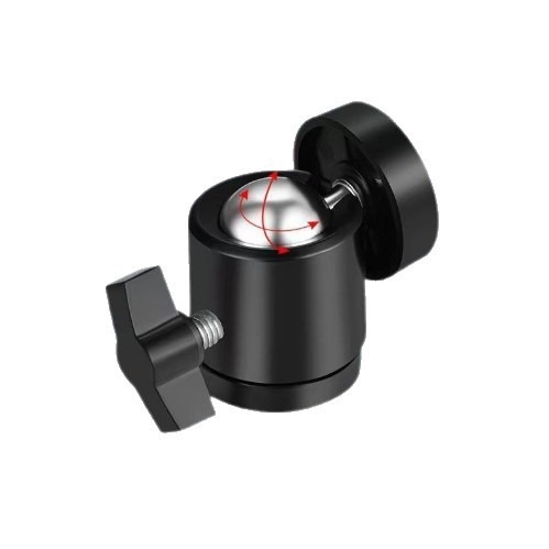 Mobile Phone Live Streaming Stand Universal 1/4 Screw Mount Accessory Single Hole Three-Hole Rotating Ball Head Mini Metal Gimbal