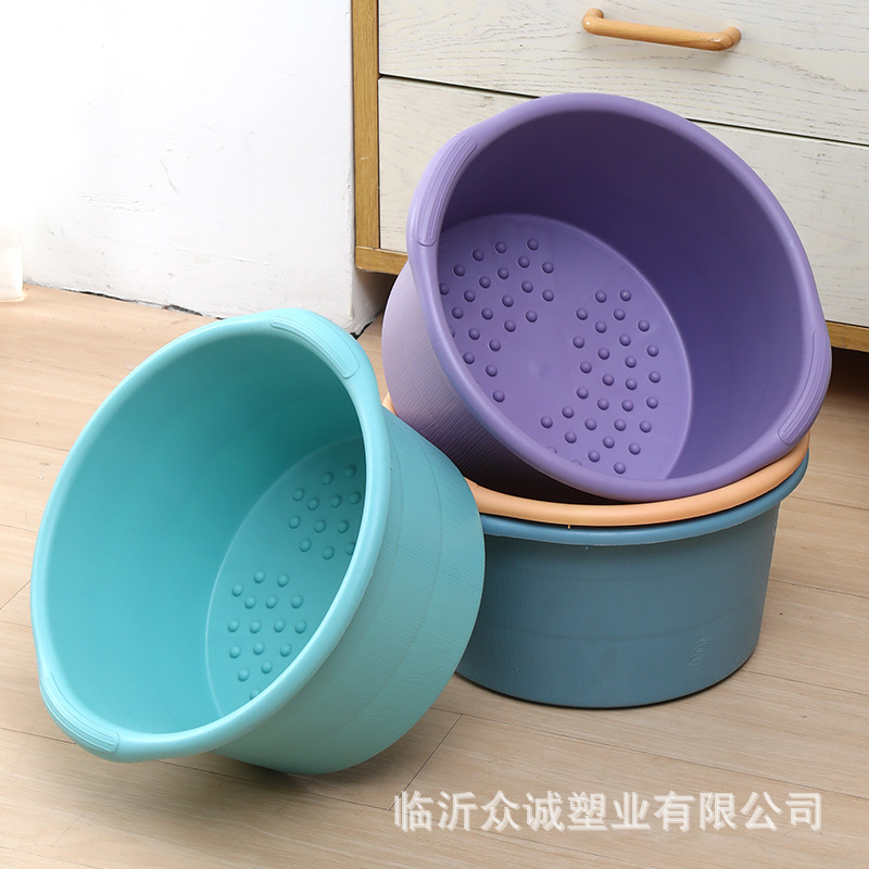 Thickened Foot Bath Bucket with Bump Dot Foot Bath Bucket Household Foot Washing Bucket Foot Washing Bucket Advertising Bucket Printed with Logo Foot Bath
