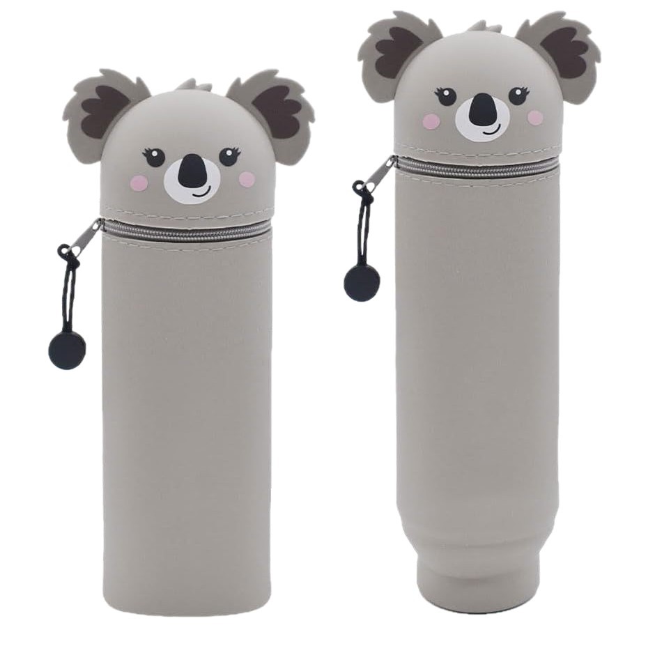 Foreign Trade Export Stitch Pen Holder Cartoon Silicone Pen Case Vertical Retractable Panda Stationery Pencil Case Kuromi