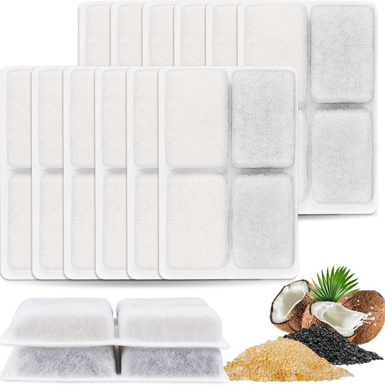 Amazon's Best-Selling Pet Water Dispenser Filter Element Filter Cotton Sheet Activated Carbon Resin Filter Cotton Manufacturer Wholesale Direct Sales