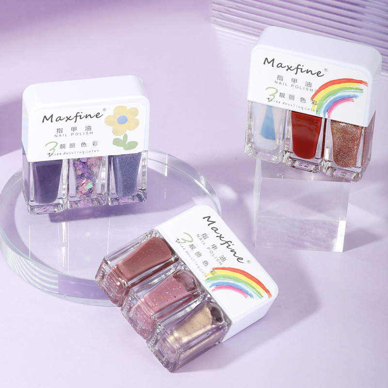 2024 new tricolor nail polish baking-free quick-drying suit durable tearable water-based white nail art in stock wholesale