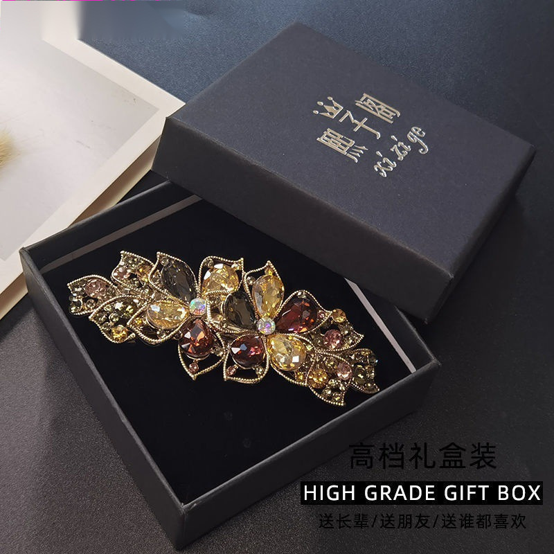 Hair Accessories Mom Rhinestone Hairpin Crystal Spring Hairpin Back of Head Top Clip Ponytail Clip Headwear