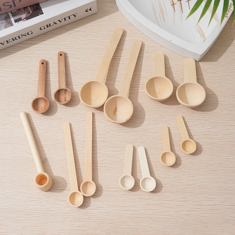 Kitchen Wooden Spoon, Children's Mini Wooden Spoon, Solid Wood Salt Control Spoon, Jam Measuring Spoon, Stirring Spoon, Wooden Crafts