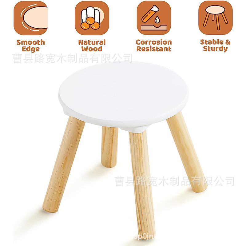 Wooden children's stool children's footstool solid wood wooden baby bench simple wooden stool factory direct supply