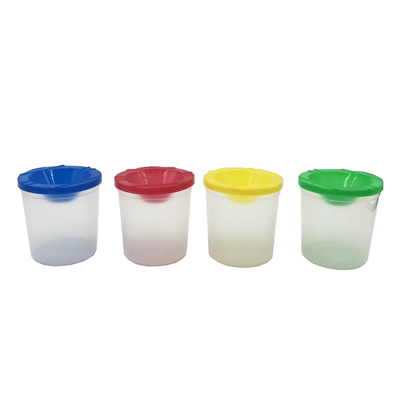 Factory direct plastic transparent wash pen container color color Cup children's painting creative wash pen bucket wholesale