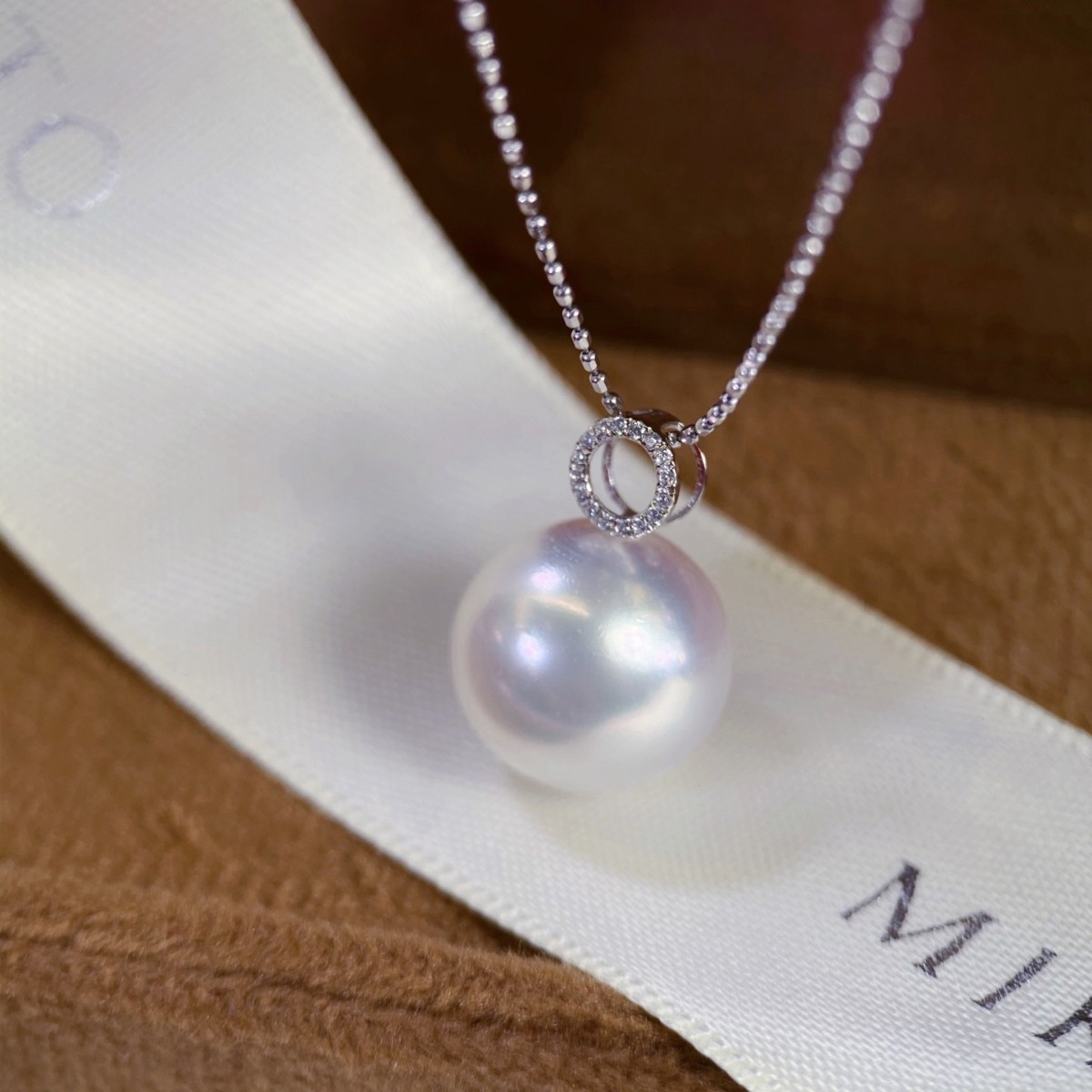 Platinum Pt900 Accessories Circle Zircon Pendant Reference with Beads 12-13mm Without Bead Chain