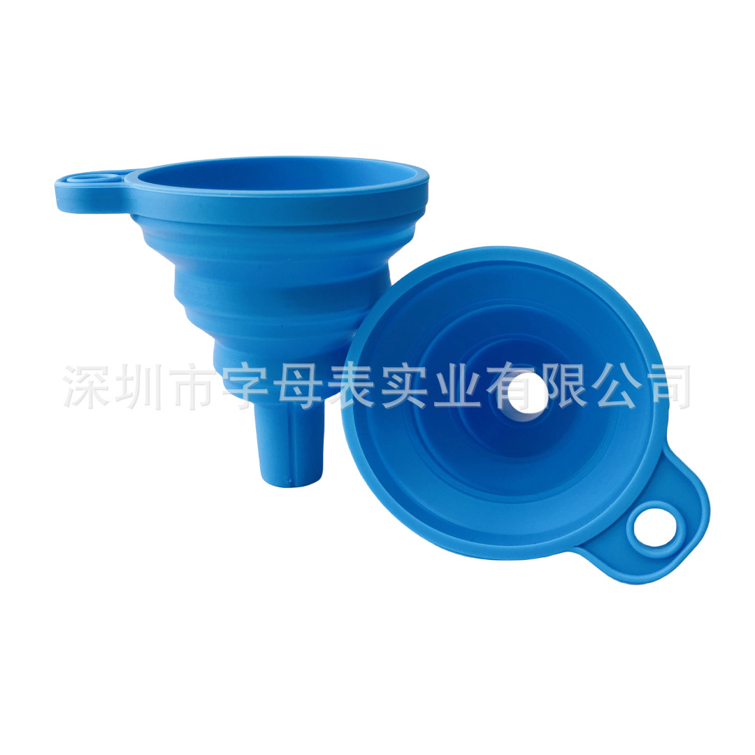 Cross-Border Direct Supply Food-Grade Silicone Funnel Foldable Telescopic Oil Leakage Portable Storage Liquid Dispensing Small Funnel