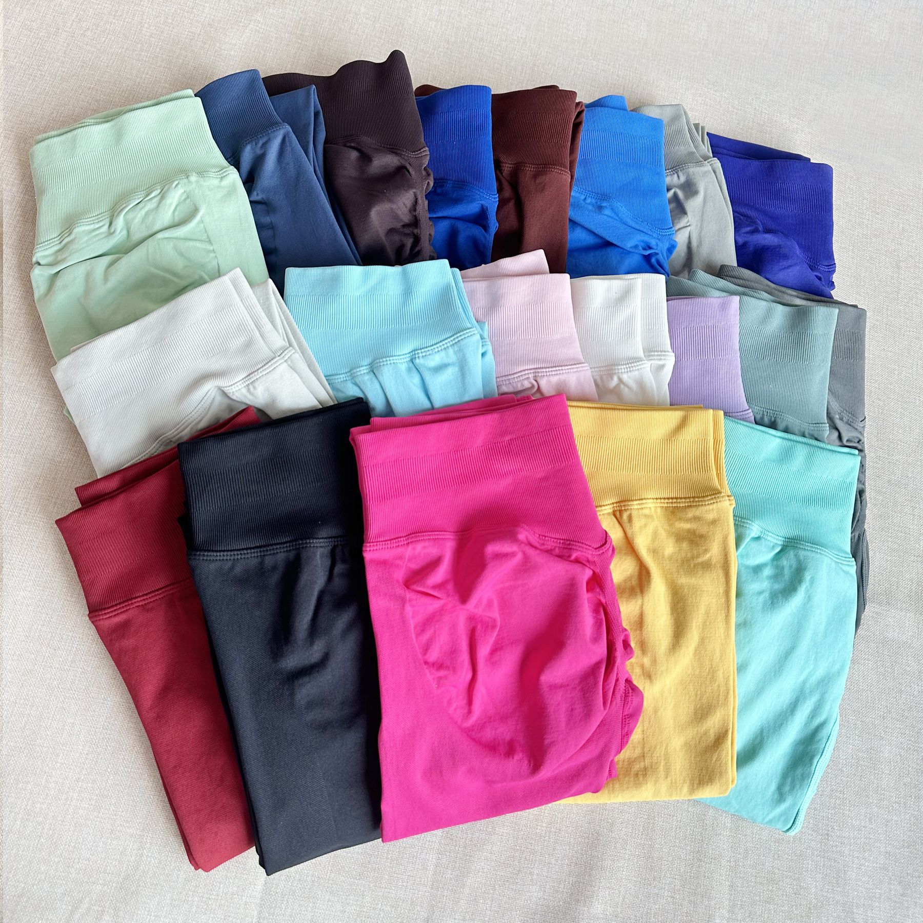 Cross-border Hot Selling DF Same-style Three-section Waist V Waist Hip Seamless Low Waist Nine-section Pants Fitness Yoga Pants