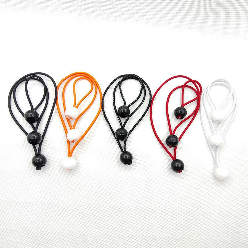 Outdoor 4MM plastic ball head round elastic band bungee elastic rope tent canopy camping fixed binding bundle
