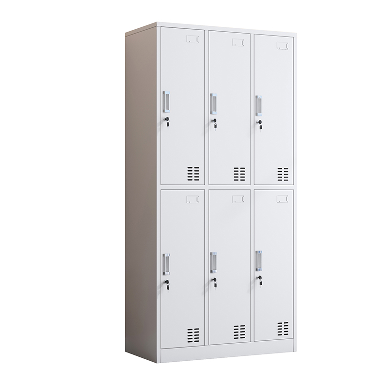 Guangzhou Steel Six-Door Employee Locker Factory Dormitory 6-Door Bathroom Locker with Lock Iron Locker