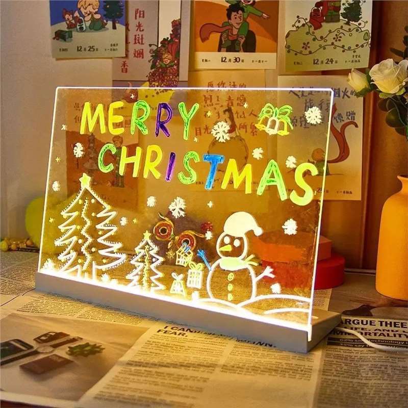 Reuse Kidsren's Gifts Luminous Drawing Board DIY Handwriting Board Kidsren's Eye Protection Drawing Board with Pen Erasable Toys