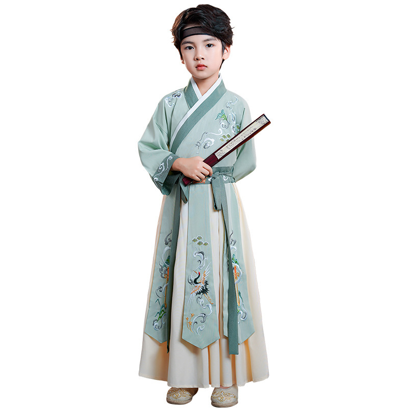 Hanfu boy's 2023 New Spring Children's ancient costume ancient style embroidery Chinese style costume performance costume suit wholesale