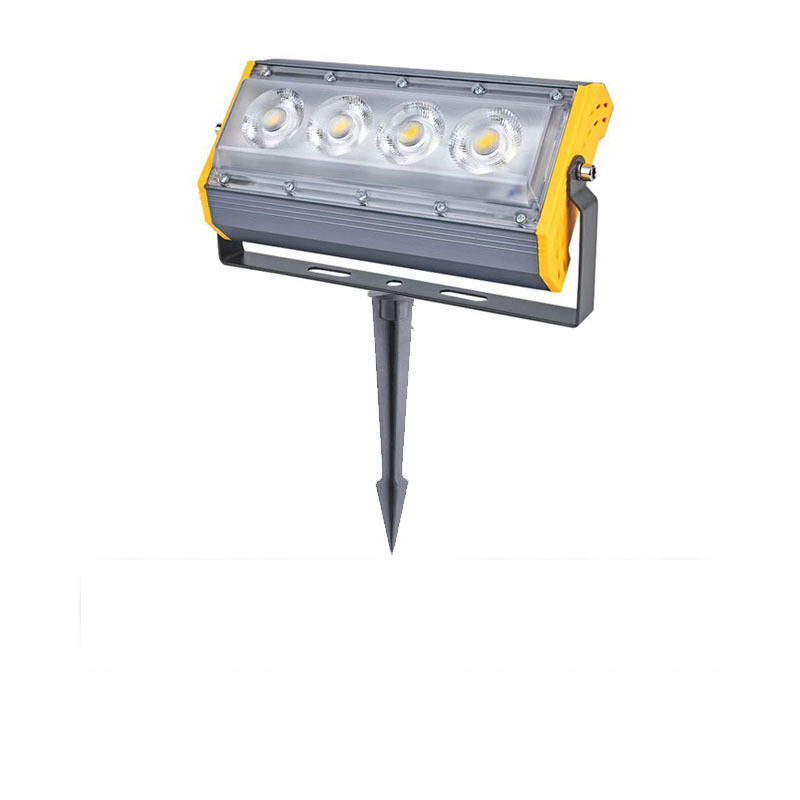 Led Outdoor Waterproof Floodlight Lighting Four-Eye Courtyard Exterior Wall Advertising Spotlight Spotlight Inserted into the Ground Tree Light