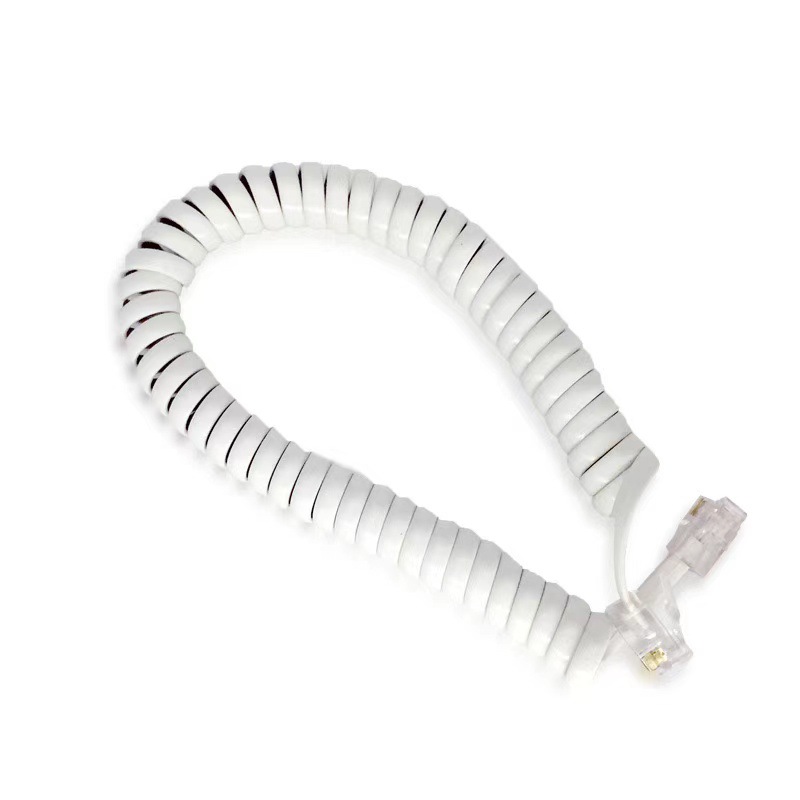 Telephone handset cable curve four-core straightening 1 meter long hotel telephone curve landline handset cable double-headed