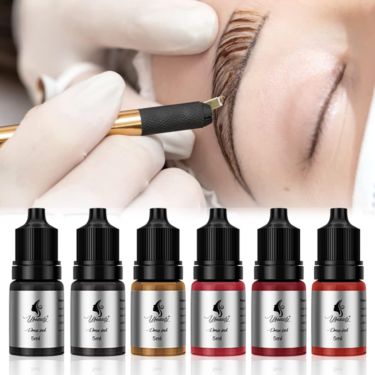Tattoo Color Material 5ml Beginners Practice Pigment Color Emulsion Eyebrow Tattoo Bleaching Lip Color Contact Lens Line Practice Training Supplies