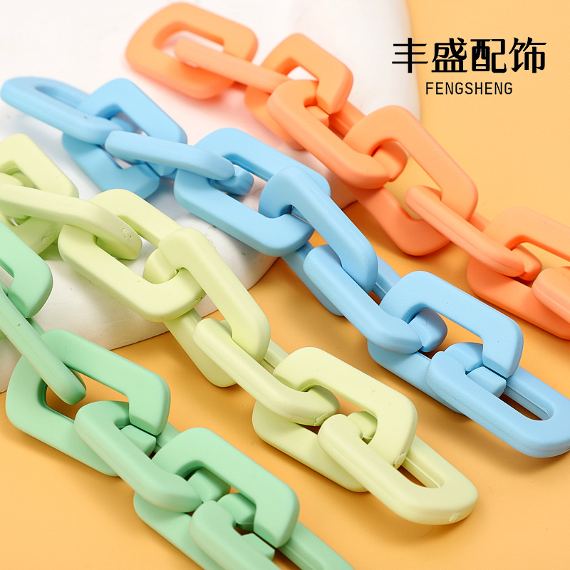 20*30mm acrylic rubber paint mobile phone chain buckle plastic opening ring accessories pendant DIY jewelry accessories