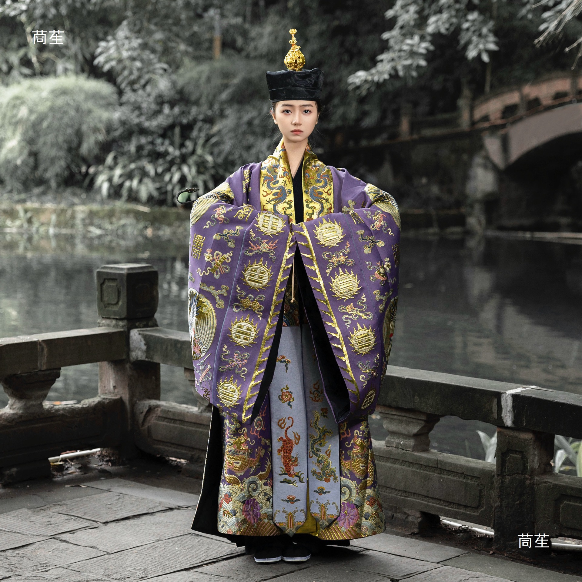 Taoist Priest Jiangnan Robe Brocade Four-Season Short-Sleeve Robe Style Authentic Restoration Nine-Crow High-Ranking Red and Yellow